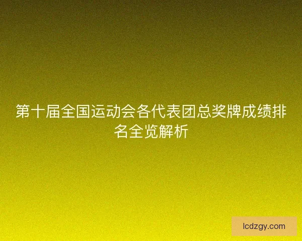 第十届全国运动会各代表团总奖牌成绩排名全览解析