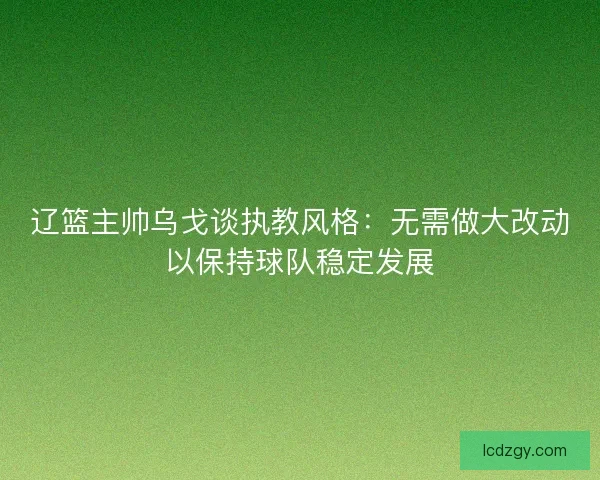 辽篮主帅乌戈谈执教风格:无需做大改动以保持球队稳定发展 辽篮主帅乌戈谈执教风格:无需做大改动以保持球队稳定发展